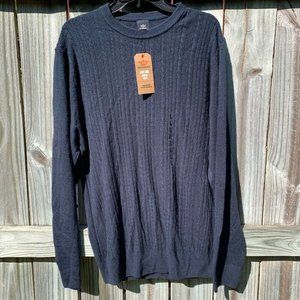 NEW Dockers Navy Blue Crewneck Men"s Sweater Size L‎ Knit Pull Over